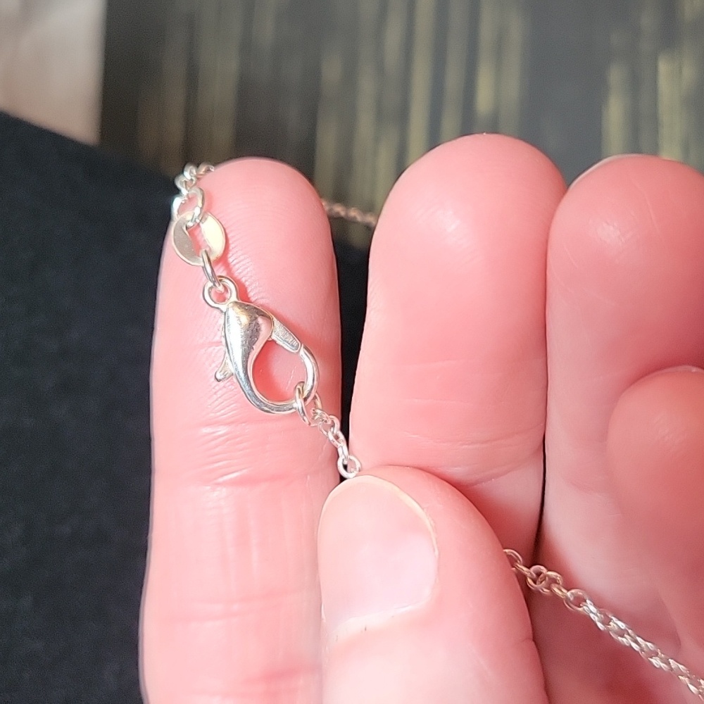 Silver Necklace With Yellow Heart Pendant - Picture 4 of 5